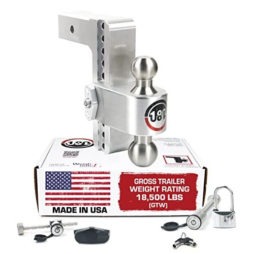 重量安全で調整可能なトレーラーヒッチボールマウント、8"2.5"用調整可能なドロップヒッチ鍵付き4個セット付きレシーバー、ステンレス製トウ