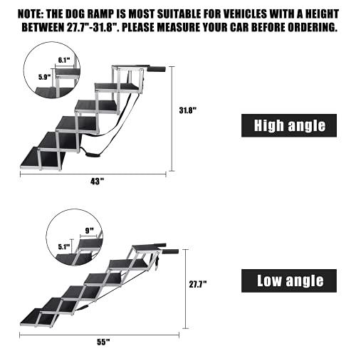 maxpama折りたたみ式ドッグカーランプ (大型犬用可搬式アルミフレーム付き) % (笑) 折りたたみ式ペット用ステップ階段 (ハイベッド用滑り止め付き) % (笑) Kenyone ペットカート 折りたたみ 犬用ペットベビーカー 4輪 軽量コンパクト 多機能 犬用ベビーカー 小型犬 中型犬 猫 介護 散歩 HO1651532957(14718円)