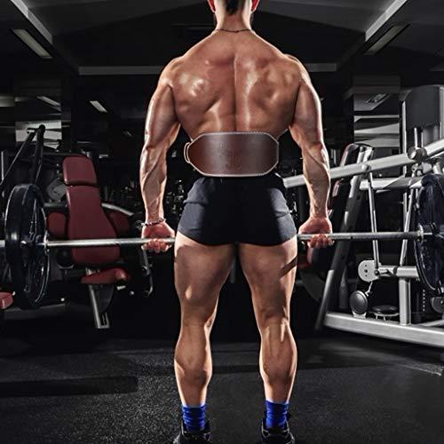 FSJKZXフィットネスベルトジムプロフェッショナルウエイトトレーニングコアプロテクションレザーブラウン男子スクワットデッドリフトベンチプレス重量挙げベ 