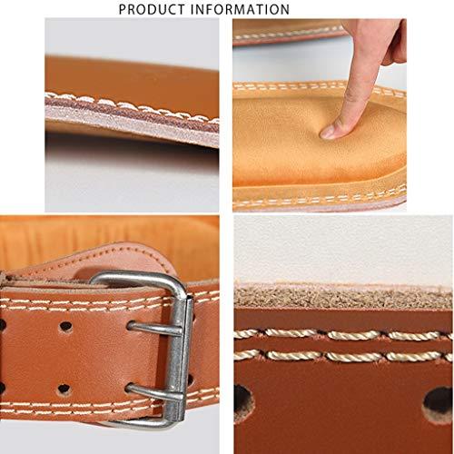 FSJKZXフィットネスベルトジムプロフェッショナルウエイトトレーニングコアプロテクションレザーブラウン男子スクワットデッドリフトベンチプレス重量挙げベ 