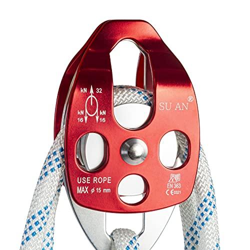 【訳あり品】 ツインシーブブロックとタックル1/2インチ200 Ftツインシーブブロック組紐付き35 KN 7700 LBSダブルプーリーリギング二重組紐 【QG8008182100】(27957円)