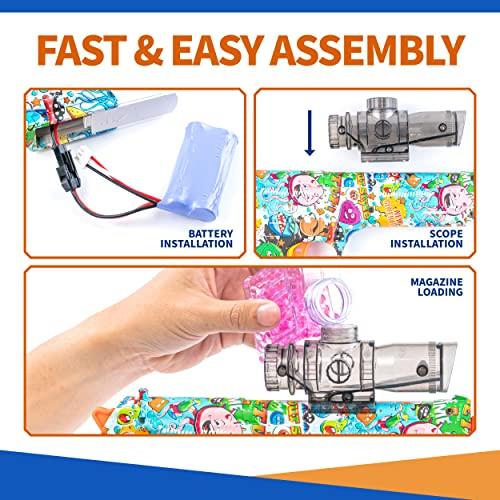 ゲルスナイパーズ電動トイガン-電子式デジタルスコアリングターゲット付きフルキット、1万個の水ビーズアンモジェル、充電式バッテリー、大人の屋外ゲーム活 ゲルスナイパーズ電動トイガン 電子式デジタルスコアリングターゲット付きフルキット 1万個の水ビーズアンモジェル 充電式バッテリー