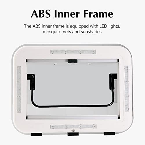 【極美品】 BJTDLLX RVルーフベントキット500/700/800×500 mmカットアウトRVキャラバンルーフウィンドウハッチW/LEDライト、大型RVスカイライトルーフベントハッチ二層 【3096283287】(108094円)