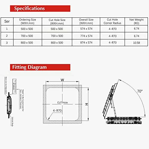 【極美品】 BJTDLLX RVルーフベントキット500/700/800×500 mmカットアウトRVキャラバンルーフウィンドウハッチW/LEDライト、大型RVスカイライトルーフベントハッチ二層 【3096283287】(108094円)