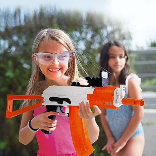 QUQU-REN電動ジェルボールブラスター、高速自動スプラッターボールガン、5万生分解性ゲレットウォータービーズとゴーグル付き、12歳以上向け夏の屋外ヤード QUQU REN電動ジェルボールブラスター 高速自動スプラッターボールガン 5万生分解性ゲレットウォータービーズとゴーグル付き