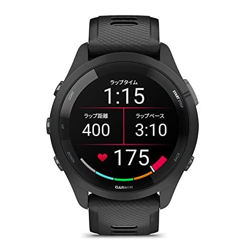 GARMIN（ガーミン）GPSランニングウォッチ Forerunner 265 Music Black 日本正規品 arena (アリーナ) 中綿ロングコート ネイビー Mサイズ AMUSJF35