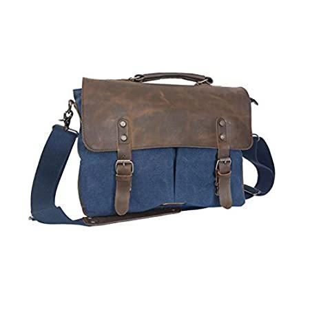 ［新品］Canyon Outback Leather Goods, Inc. Dax Canvas Messenger Bag, Blue, One Size