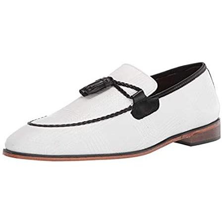 人気のファッションブランド！ Loafer, Slip-On Tassel Bianchi Men's ADAMS ［新品］STACY Black Medium 12 White, and ローファー
