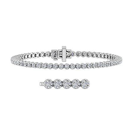 ［新品］2 Carat Diamond Tennis Bracelet in 14K White Gold - IGI Certified (7 Inch)