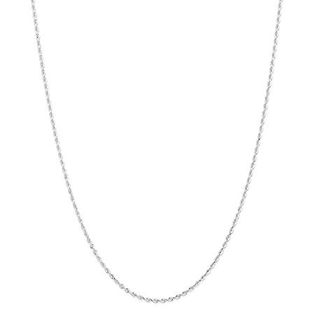 【メール便不可】 Rope Quadruple Diamond-Cut 2.00mm Gold White 10k ［新品］Solid Chain wit - Necklace ネックレス、ペンダント