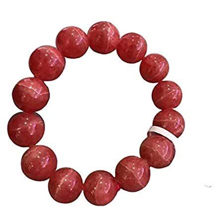 【はこぽす対応商品】 ［新品］14.5mm Certificate Beads Round Stretch Gemstone Rhodochrosite Rose Natural ブレスレット