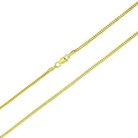 【返品不可】 10K ［新品］Women's Yellow Necklace Pendant Chain Franco Square Box Thin 1.5mm Gold チョーカー