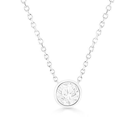 大人女性の Necklace Pendant Solitaire Bezel Diamond Carat ［新品］0.35 in W for Gold White 14K ネックレス、ペンダント