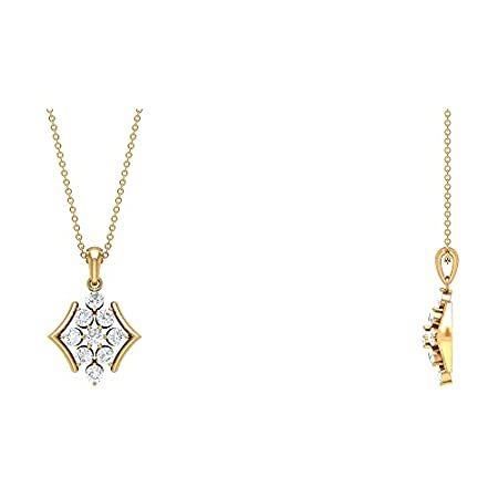 新品即決 ［新品］1 CT Diamond Cluster Art Deco Pendant Necklace,14K Yellow Gold,Diamond ネックレス、ペンダント