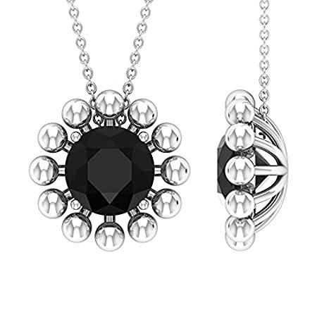 日本最大のブランド Pendant Solitaire Onyx Black MM ［新品］9 Necklace Quality),1 (AAA Beaded Gold with ネックレス、ペンダント