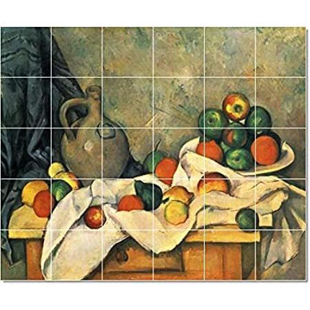 売れ筋商品 Kitchen Cezanne Paul by Vegetables Fruits Mural ［新品］Tile Bathroom B Wall Shower その他DIY、業務、産業用品