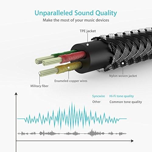 Syncwire 2m オーディオケーブル 高耐久 Auxケーブル 高音質 標準3.5mm ステレオミニプラグ スピーカー｜aobashop｜06