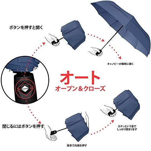 Repel Umbrella 防風トラベルアンブレラ - 折りたたみ傘自動開閉 おしゃれ - コンパクト、軽量、自動、強力、ポータブル - 耐風｜aobashop｜05