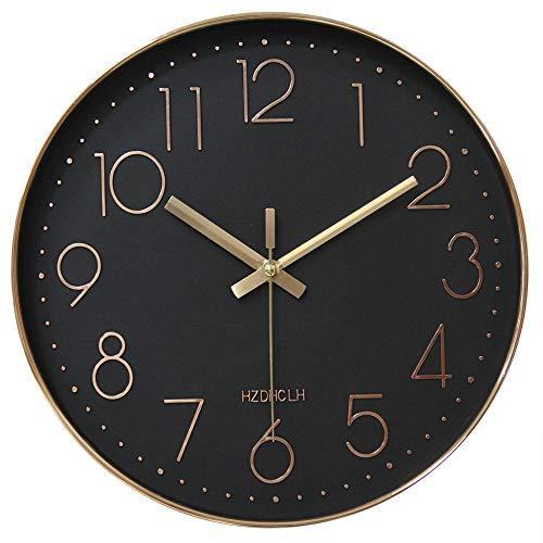 Hzdhclh 掛け時計 おしゃれ 連続秒針 静音 壁掛け時計 部屋 北欧 インテリア 掛時計 玄関 30cm 電波 ブラック 掛け時計 壁掛け 時計 Beta Ianiscargo Ro