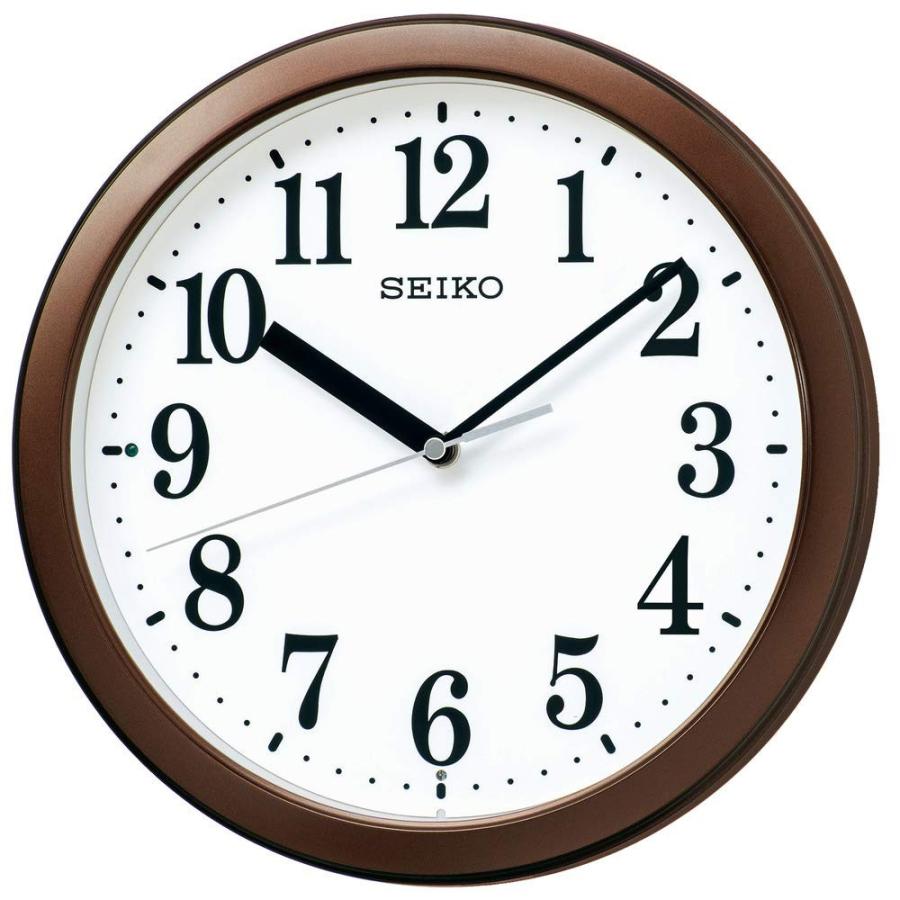 セイコークロック(Seiko Clock) 掛け時計 茶メタリック 直径28.0x4.6cm 電波 アナログ コンパクトサイズ KX256B｜aobashop