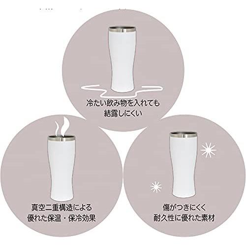 小倉陶器 ビアタンブラー 420ml ペアセット IE NOMI BEER ステンレスタンブラー OG30352 ホワイト・シルバー｜aobashop｜02