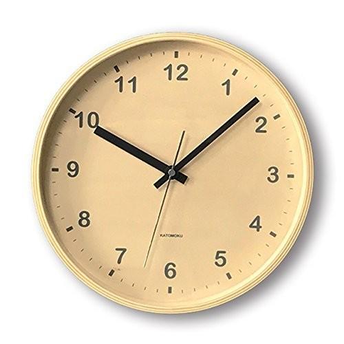 【SALE】 KATOMOKU φ252mm km-34M スイープ（連続秒針） ナチュラル clock wall plywood 掛け時計、壁掛け時計