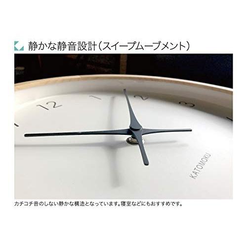 KATOMOKU Muku Clock 7 ナチュラル 電波時計 連続秒針ムーブメント km-60NRC φ306mm (ナチュラル)｜aobashop｜06