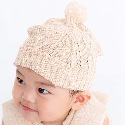 Y-1265 pompkins BABY オーガニックコットン100％ 縄編みニットキャップ 帽子 日本製 (ブラウン)｜aobashop｜02