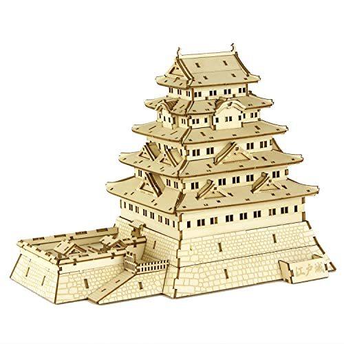 ki-gu-mi 江戸城 - 小学生 から 大人 まで 楽しめる 木製 3D 立体パズル DIY 工作キット 知育玩具 - 立体アート