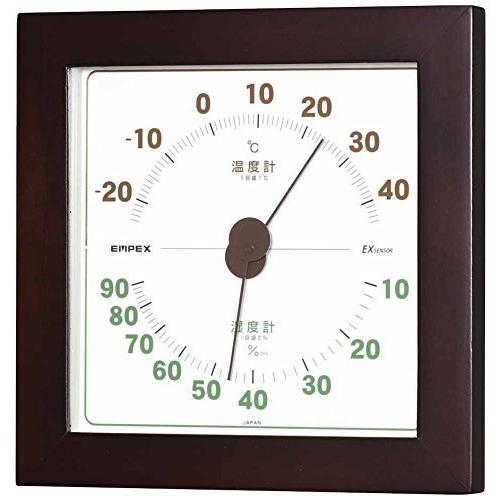 エンペックス気象計 温度湿度計 ウエストン温湿度計 置き掛け兼用 日本製 ブラウン TM-762
