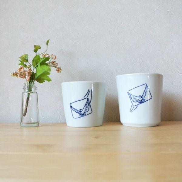 販売終了■マグカップ 鳩 Lサイズ HATO Departure letter クリア ホワイト マルチカップ ハト 1万円以上送料無料 クリックポスト不可 |  | 04