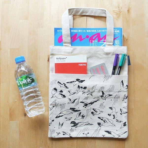 販売終了■トートバッグ カモメ マザーネイチャー mother nature かもめ シーガル 外ポケット付 送料200円 1万円以上送料無料 |  | 02