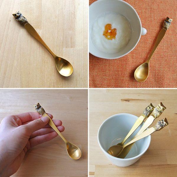 販売終了■カトラリー3本セット フクロウ ブラスカトラリーオウル ふくろう アンティークゴールド 真鍮 送料200円 1万円以上送料無料 |  | 03