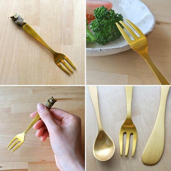 販売終了■カトラリー3本セット フクロウ ブラスカトラリーオウル ふくろう アンティークゴールド 真鍮 送料200円 1万円以上送料無料 |  | 04