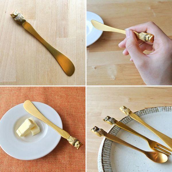 販売終了■カトラリー3本セット フクロウ ブラスカトラリーオウル ふくろう アンティークゴールド 真鍮 送料200円 1万円以上送料無料 |  | 05