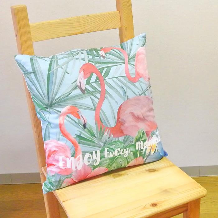 販売終了■クッションカバー 45×45cm フラミンゴ リゾート カラフル インテリア 送料200円 1万円以上送料無料 |  | 01