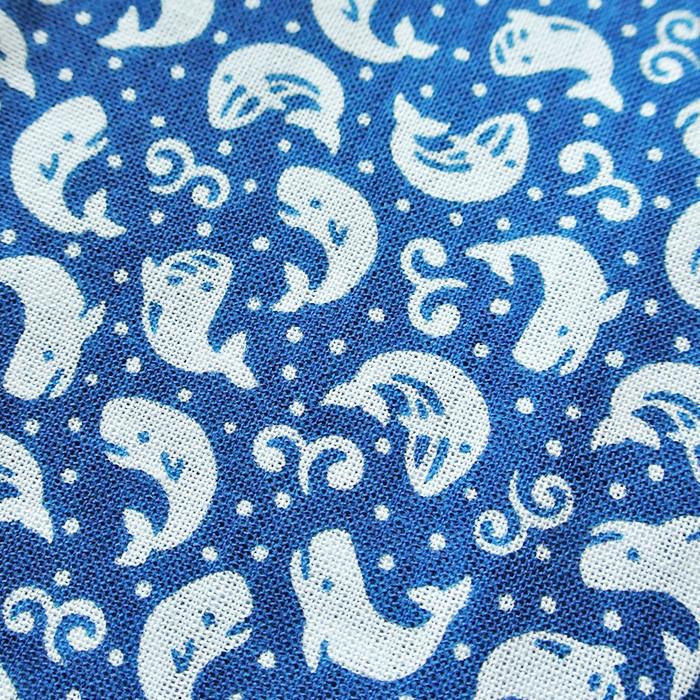 販売終了■てぬぐい クジラ 日本製 青 和布 タオル くじら 送料200円 1万円以上送料無料 |  | 01