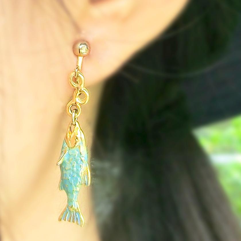 販売終了■イヤリング スカイサーモン Palnart Poc パルナートポック 鮭 シャケ EA015 送料200円 1万円以上送料無料 |  | 01