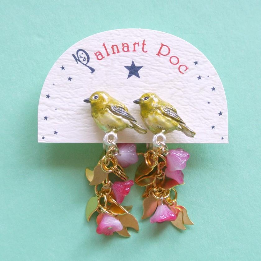 販売終了■イヤリング メジロの気持ち Palnart Poc パルナートポック 目白 花 EA068 送料200円 1万円以上送料無料 |  | 01