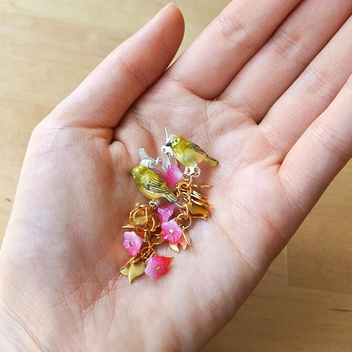 販売終了■イヤリング メジロの気持ち Palnart Poc パルナートポック 目白 花 EA068 送料200円 1万円以上送料無料 |  | 07