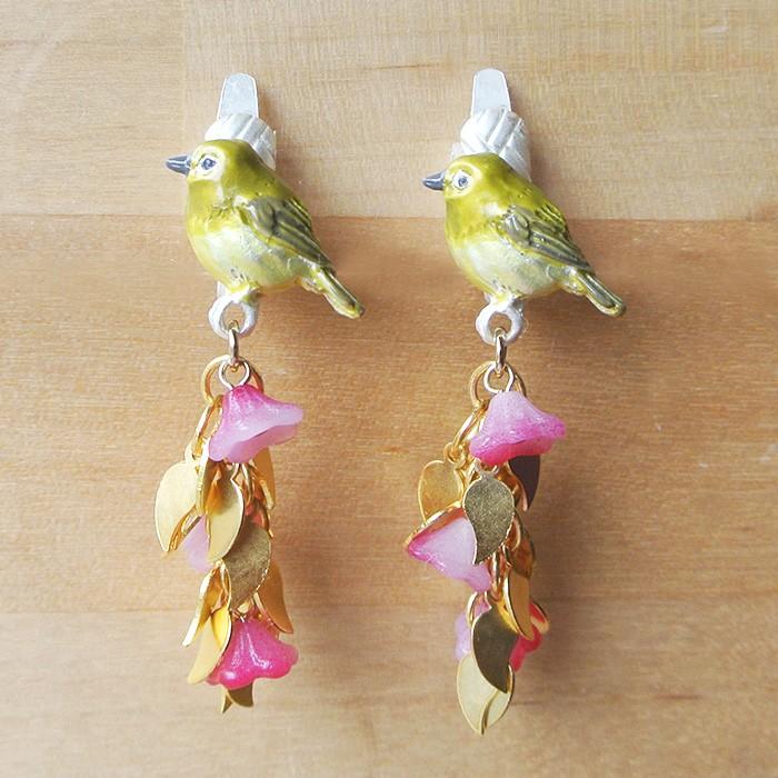 販売終了■イヤリング メジロの気持ち Palnart Poc パルナートポック 目白 花 EA068 送料200円 1万円以上送料無料 |  | 09