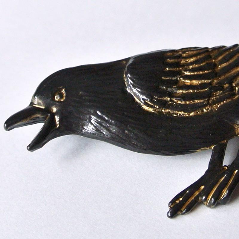 再入荷 ブローチ カラス ハシボソさん Palnart Poc パルナートポック 鴉 PB078 送料200円 1万円以上送料無料 |  | 06