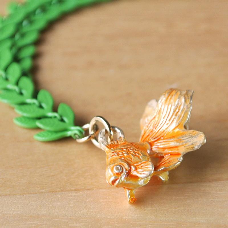 販売終了■ネックレス 金魚 水底のお嬢さん Palnart Poc パルナートポック 浴衣コーデ 水草 NE375 送料200円 1万円以上送料無料 |  | 06