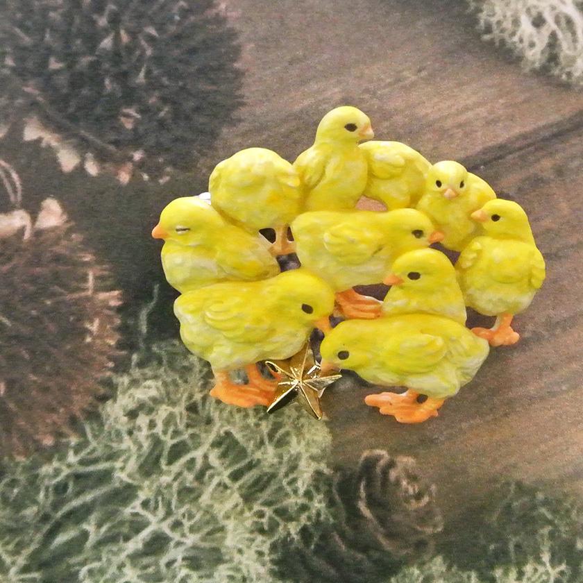 販売終了□ブローチ ぴよぴよ ひよこ Palnart Poc パルナートポック