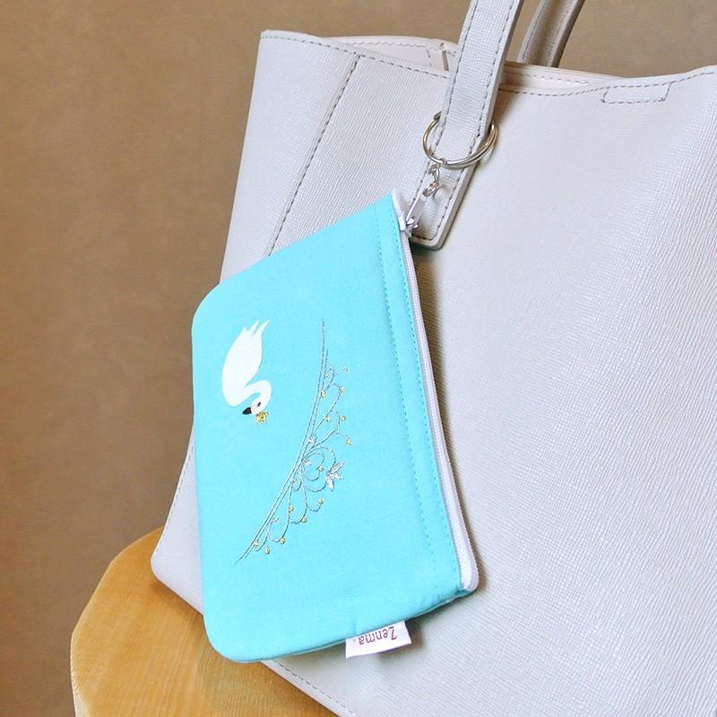 ポーチ 白鳥の湖 ハンドメイド ハクチョウ 音楽雑貨 手刺繍 ベトナム 送料200円 1万円以上送料無料 |  | 09