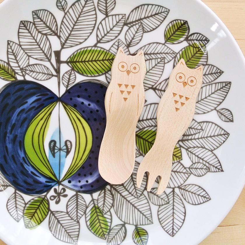 販売終了■おやつスプーン フクロウ（メープル） 木製 ふくろう 割れない 子供 アイススプーン デザートスプーン 送料200円 1万円以上送料無料 |  | 13