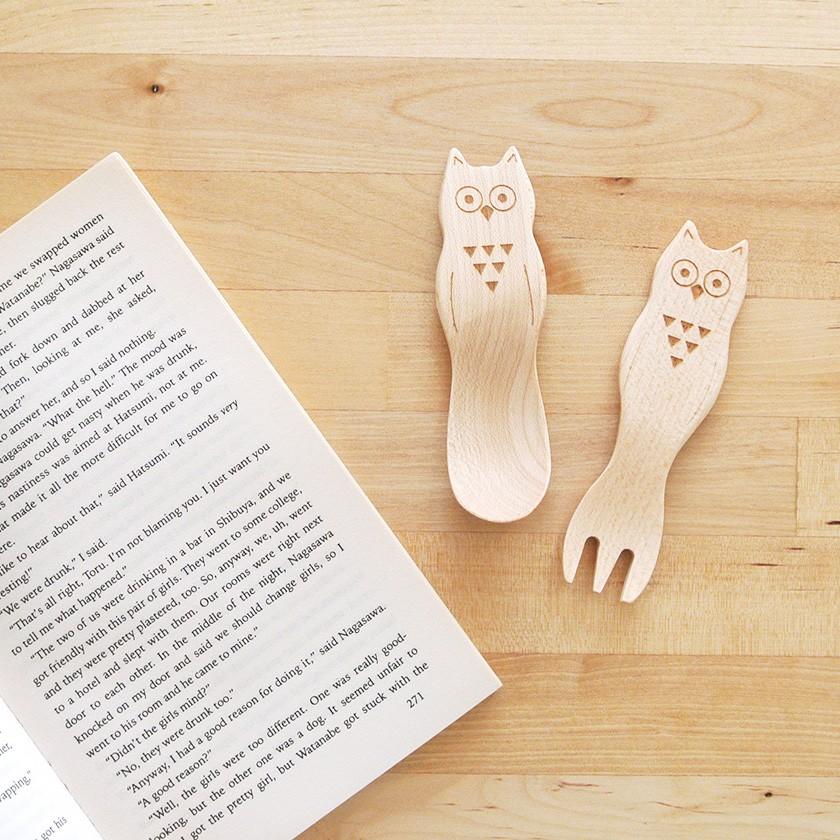販売終了■おやつスプーン フクロウ（メープル） 木製 ふくろう 割れない 子供 アイススプーン デザートスプーン 送料200円 1万円以上送料無料 |  | 14