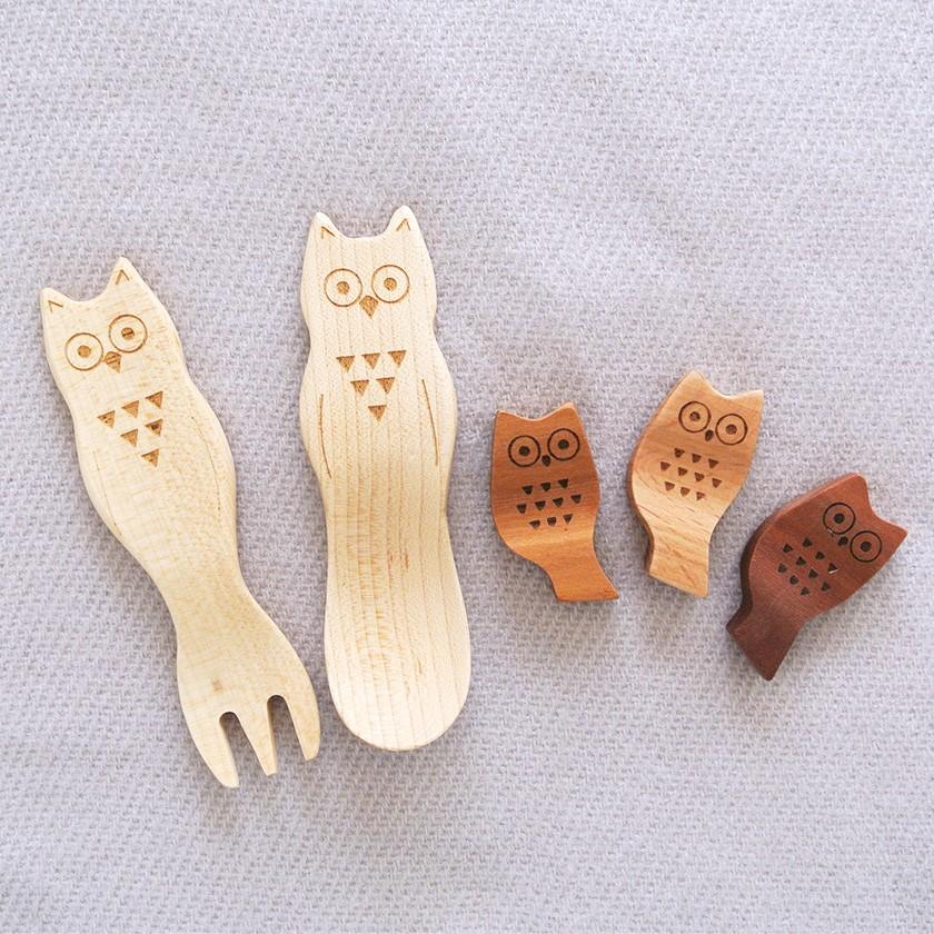 販売終了■おやつスプーン フクロウ（メープル） 木製 ふくろう 割れない 子供 アイススプーン デザートスプーン 送料200円 1万円以上送料無料 |  | 18