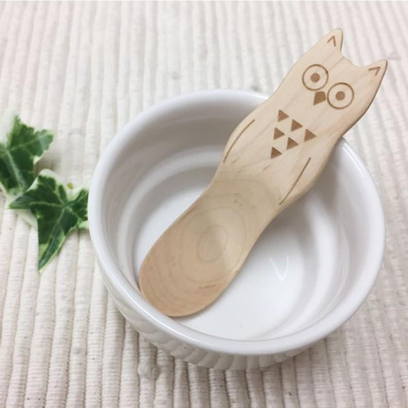 販売終了■おやつスプーン フクロウ（メープル） 木製 ふくろう 割れない 子供 アイススプーン デザートスプーン 送料200円 1万円以上送料無料 |  | 02