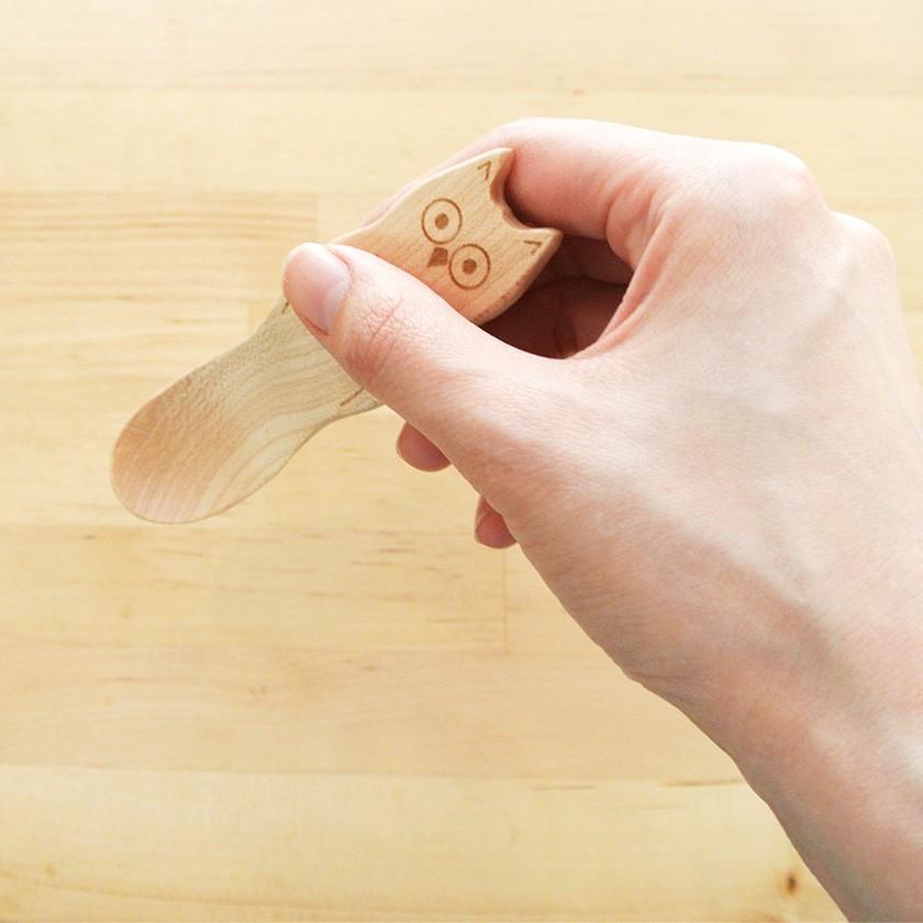 販売終了■おやつスプーン フクロウ（メープル） 木製 ふくろう 割れない 子供 アイススプーン デザートスプーン 送料200円 1万円以上送料無料 |  | 04